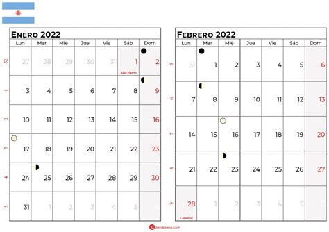 Descargar Calendario Enero 2022 Argentina Para Imprimir