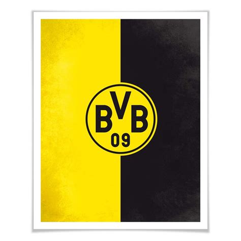 Poster Bvb Logo Yellow Black Wall