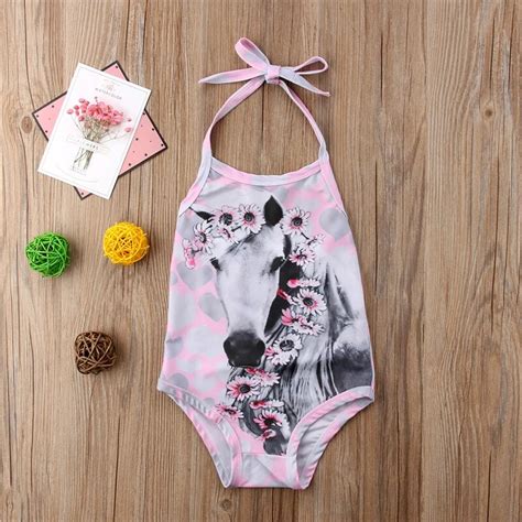 Unicorn One Piece Swimwear 2018 Summer Kids Baby Girls 1pcs Bikini Set