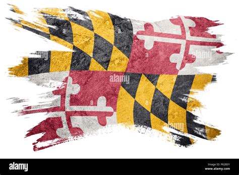 Grunge Maryland State Flag Maryland Flag Brush Stroke Stock Photo Alamy