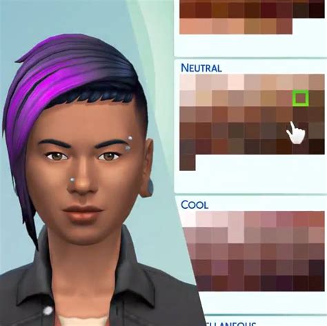 Sims Skin Tone Colors