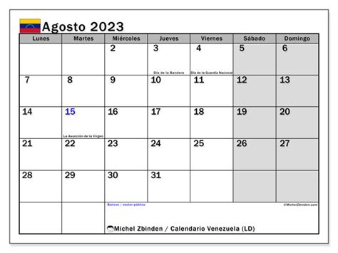 Calendario Agosto De 2023 Para Imprimir “446ld” Michel Zbinden Ve