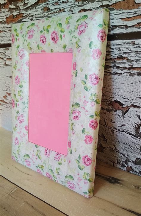 Wooden Photo Frame Decoupage Floral Etsy