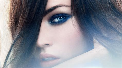 X Eyes Blue Eyes Closeup Sensual Gaze Women Brunette Face Wallpaper KB