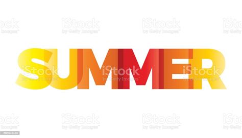 The Word Summer Vector Banner With The Text Colored Rainbow Stock