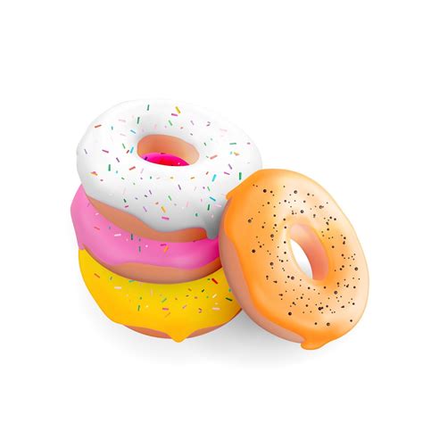 Realistic 3d Sweet Tasty Donut Background Can Be Used For Dessert Menu