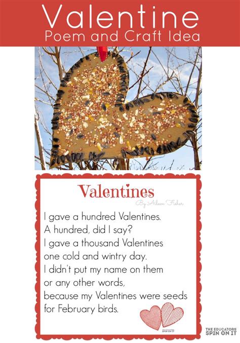 Valentine Poem And Craft Idea From The Educators Spin On It Includes