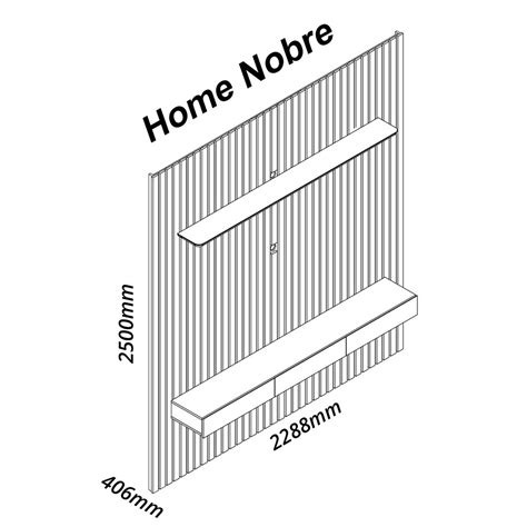 Home Para Tv Ripado Led Nobre Gelius