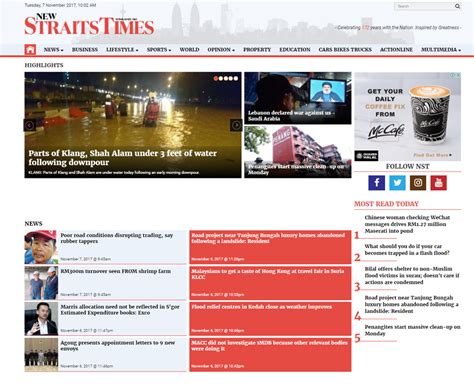 The new straits times is printed by the new straits times press, which also produced the english language afternoon newspaper, the malay mail, until 1 january 2008, as well as assorted malay language newspapers, including the berita harian and harian metro. New Straits Times | The New Straits Times Press (Malaysia) Bhd