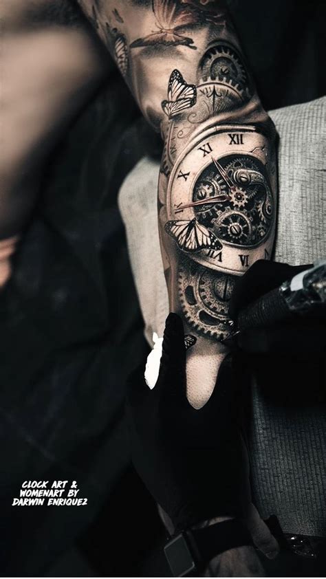 Clock Art And Womenart By Darwin Enriquez Sleeve Tattoos Arm Tattoo