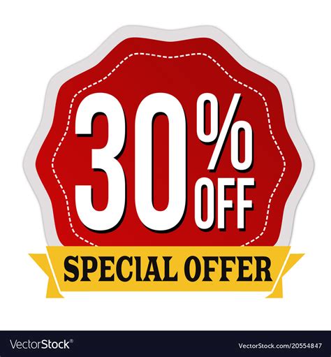Special Offer 30 Off Label Or Sticker Royalty Free Vector