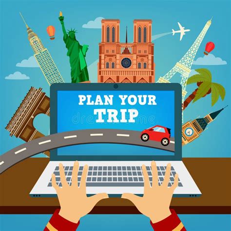 Plan Your Trip Travel Banner Vacation Planning Stock Vector