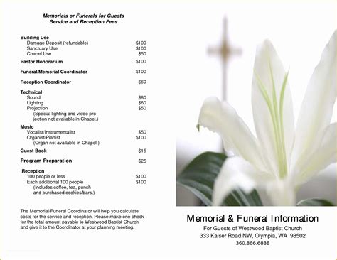 Memorial Service Template Free Of Downloadable Funeral Bulletin Covers