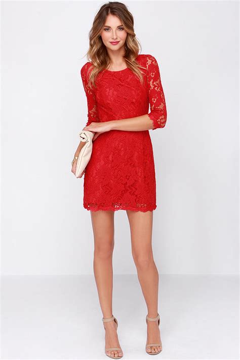 Pretty Red Dress Lace Dress Backless Dress 4900