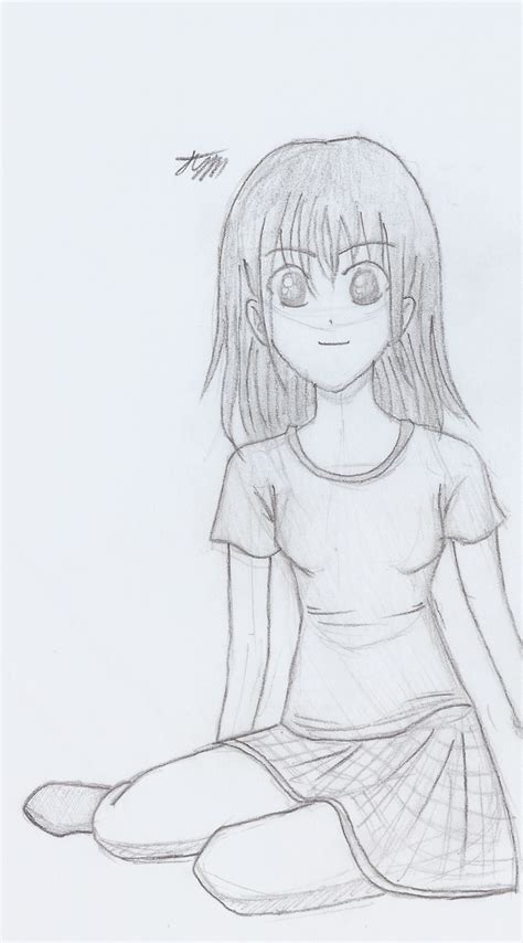 Manga Girl Sitting Down By Cloudrider99 On Deviantart