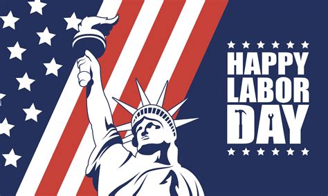 happy usa labor day celebration with liberty statue 1632087 vector art at vecteezy