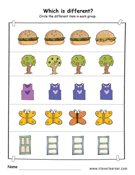 Similarities And Differences Worksheets For Kids Worksheets For