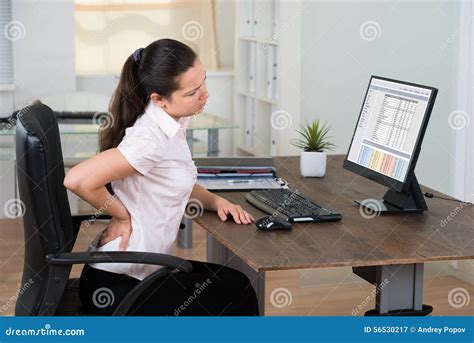 Businesswoman Suffering From Backache Stock Image Image Of Physical