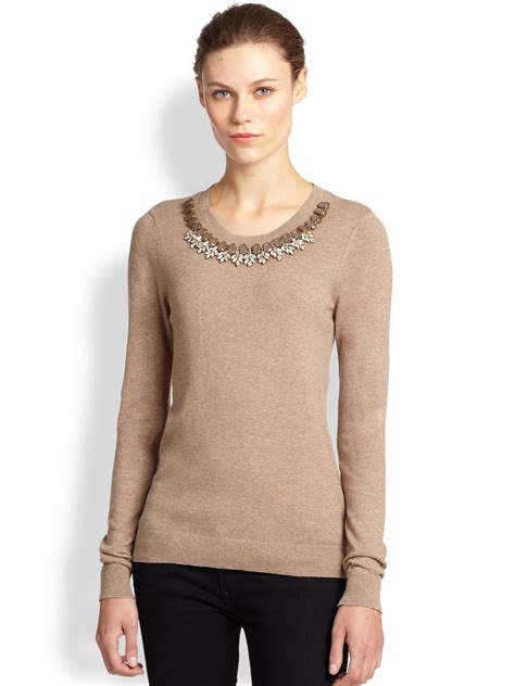 Lyst Bailey 44 Sophisticated Lady Rhinestone Cottoncashmere Sweater