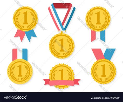 Golden Medals Royalty Free Vector Image Vectorstock