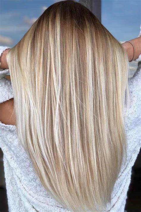 Here we have a soft balayage that offers mainly warmer tones of blonde, allowing you to this rooted balayage with cold white highlights on dark hair will flatter long thick locks perfectly. 100 Platinum Blonde Hair Shades And Highlights For 2020 ...