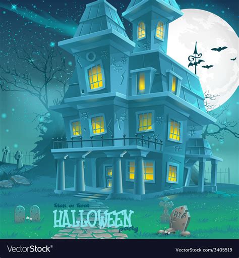 For Halloween Haunted House A Party Royalty Free Vector