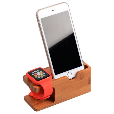Bamboo Iphone And Apple Watch Charging Station Uno And Company