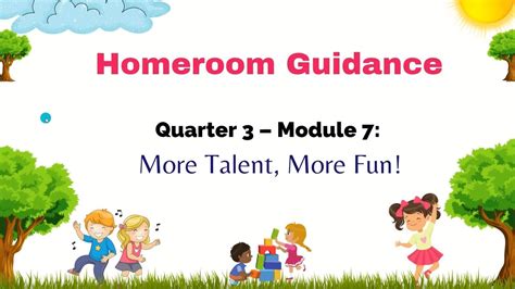 Homeroom Guidance Grade Quarter Module More Talent More Fun Week English