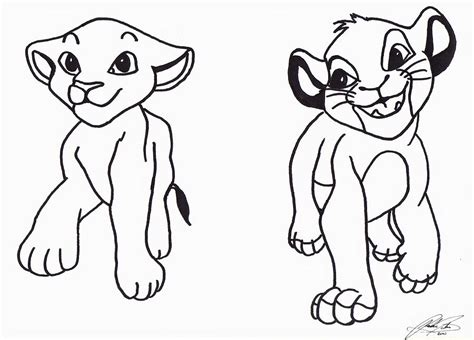 Nala And Simba Drawing By Richie Tatum