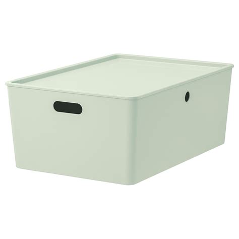 Kuggis Storage Box With Lid Light Green Width 14 ½ Ikea