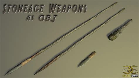 Stoneage Weapons As Obj By Ancestorsrelic On Deviantart