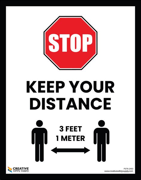 Stop Keep Your Distance 3ft1m Poster