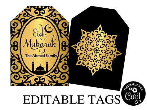Pin On Eid Decore Printable Favor Tags Christmas Card Set Eid Ts