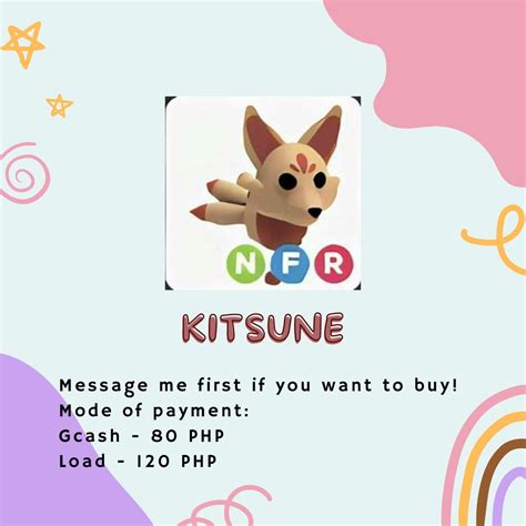 Adopt Me Nfr Kitsune Neon Fly Ride On Carousell