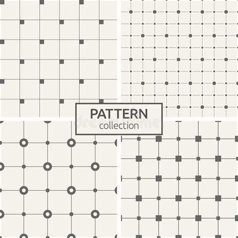 Set Of Four Seamless Patterns Stock Vector Illustration Of Design