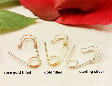 14k Gold Filled Safety Pin Earrings One Pair One Inch Long Etsy