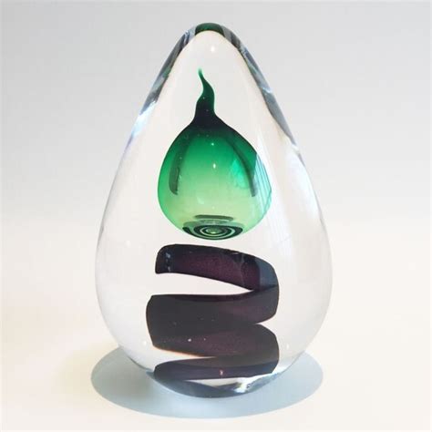 Hand Blown Green Glass Sculpture Glass Object Beautiful