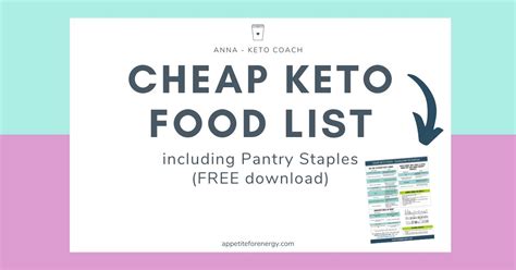 This keto grocery list is organized into categories, and you can filter and sort. Cheap KETO Food List - including Pantry Staples (PDF ...