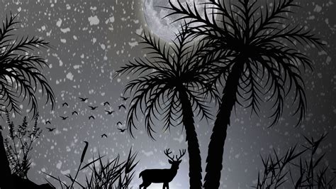 Reindeer Dark Night Moon Minimalist 4k Reindeer Wallpapers Moon