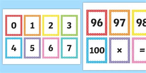 Each card has its number written on it in both letters and numbers. Top Printable Number Cards 1 100 | Hoffman Blog