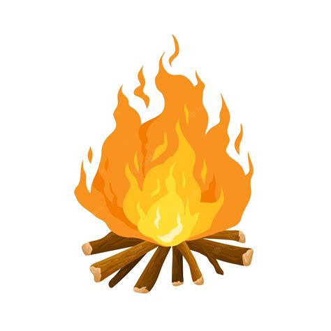 Premium Vector Bonfire Cartoon Vector Illustration Burning Camp Fire