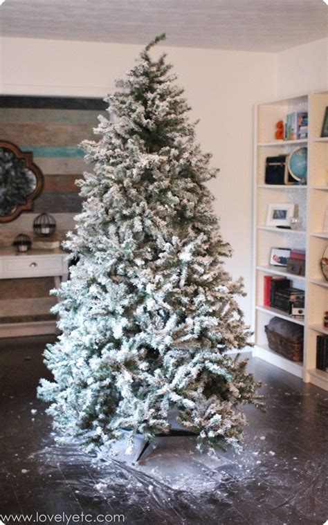 Diy Flocked Christmas Tree One Year Later Lovely Etc