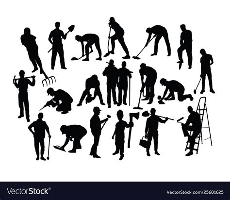 Various Types Silhouettes For Working People Vector Image