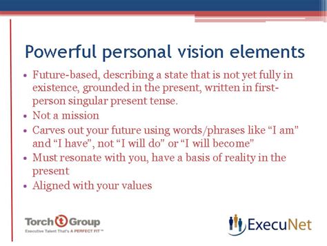 ExecuNet Personal Vision Statement: Necessary to Becoming a Great Leader