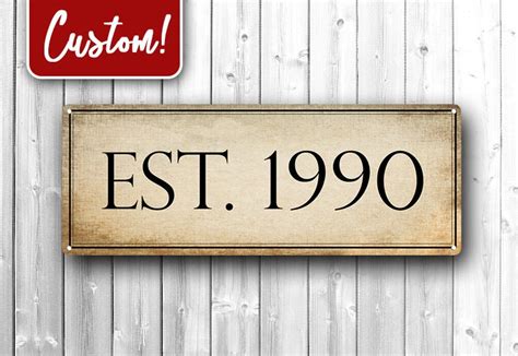 Custom Established Year Metal Sign Wall Decor For Home And Etsy