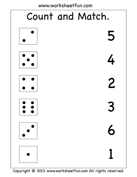 Count And Match Worksheet Actividades De Matemáticas Preescolares
