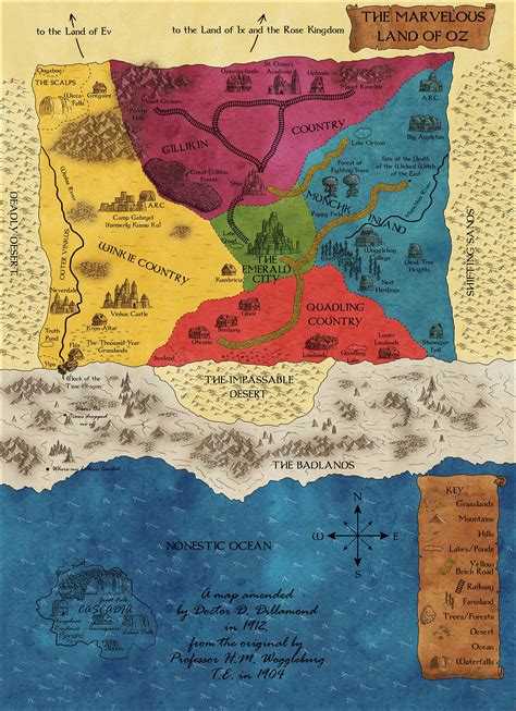 Map Of The Land Of Oz Which Was Posted As An Extra To Celebrate The