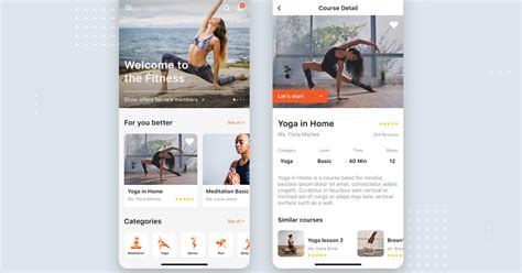 Yoga And Fitness App Mobile Ui Concept By Hoangpts On Envato Elements