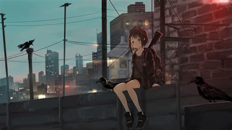 Original stories, latest chapters baca komik subtitle indonesia, cute wallpaper, anime wallpaper. 3840x2160 Anime Girl Sitting Alone Roof Sad 4k 4k HD 4k ...