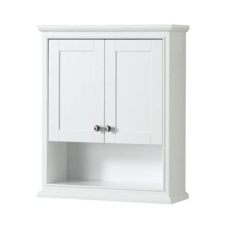 Bathroom wall cabinet double mirror door wooden white. Deborah Over-Toilet Wall Cabinet by Wyndham Collection ...